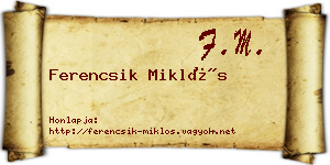 Ferencsik Miklós névjegykártya