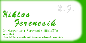 miklos ferencsik business card